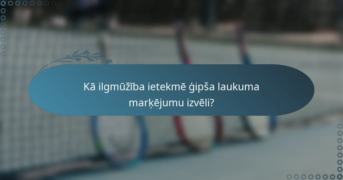 Kā ilgmūžība ietekmē ģipša laukuma marķējumu izvēli?