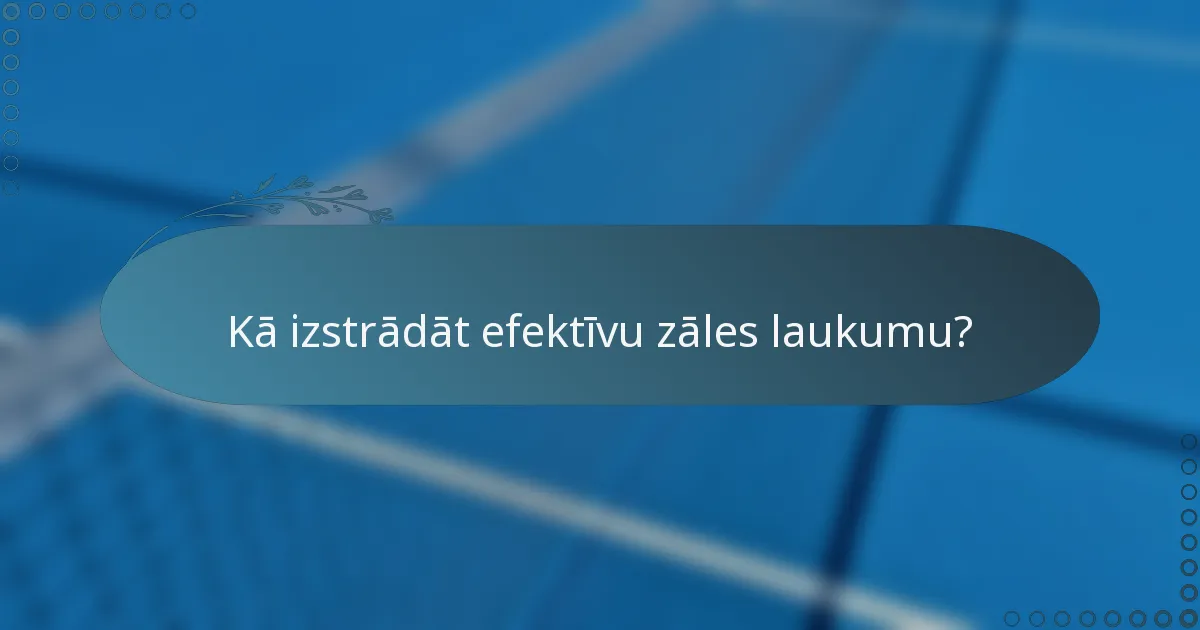 Kā izstrādāt efektīvu zāles laukumu?