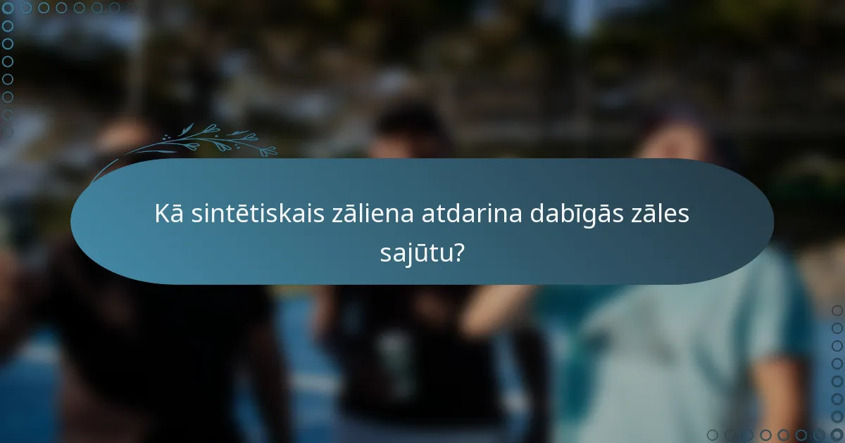 Kā sintētiskais zāliena atdarina dabīgās zāles sajūtu?