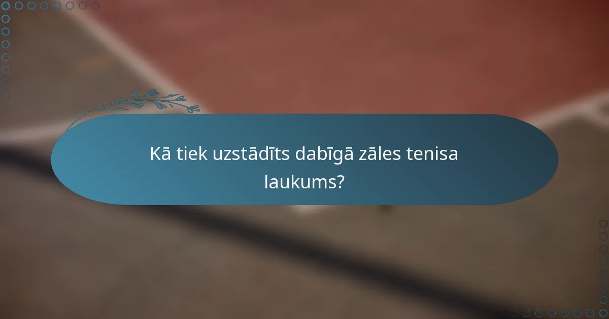 Kā tiek uzstādīts dabīgā zāles tenisa laukums?