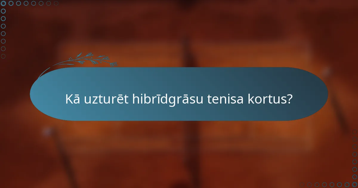 Kā uzturēt hibrīdgrāsu tenisa kortus?