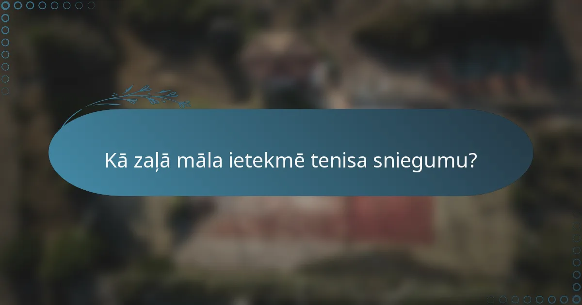 Kā zaļā māla ietekmē tenisa sniegumu?
