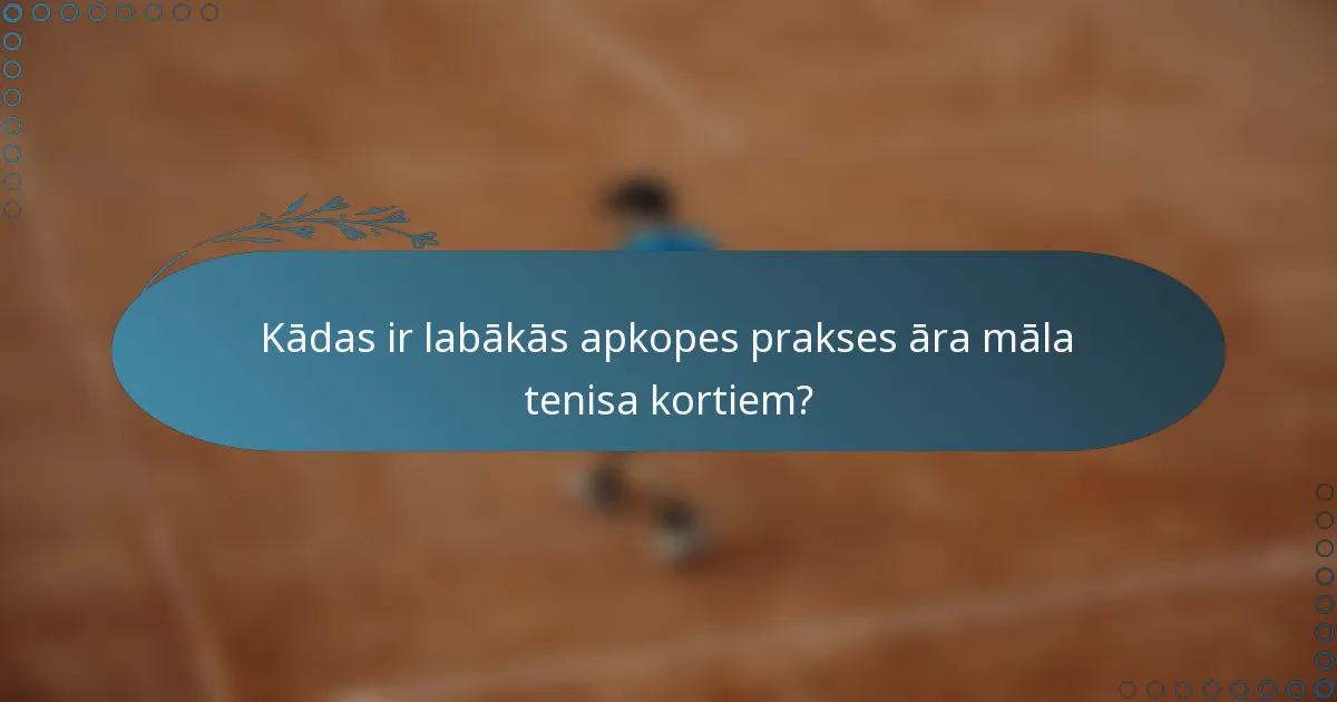 Kādas ir labākās apkopes prakses āra māla tenisa kortiem?