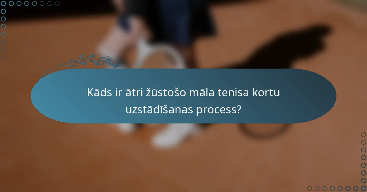 Kāds ir ātri žūstošo māla tenisa kortu uzstādīšanas process?